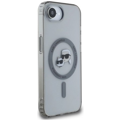 Etui Karl Lagerfeld IML Metal Karl & Choupette Heads MagSafe na iPhone 16e - czarne
