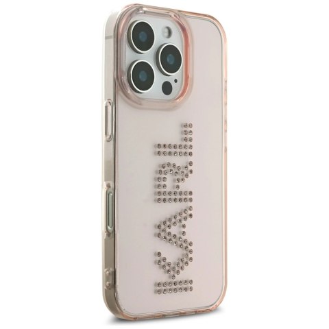 Etui Karl Lagerfeld IML Rhinestones Logo na iPhone 16 Pro Max - różowe