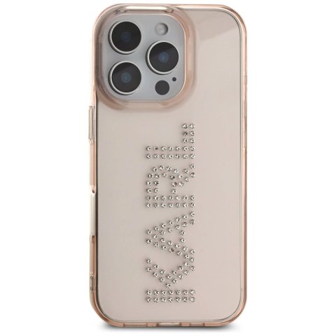 Etui Karl Lagerfeld IML Rhinestones Logo na iPhone 16 Pro - różowe