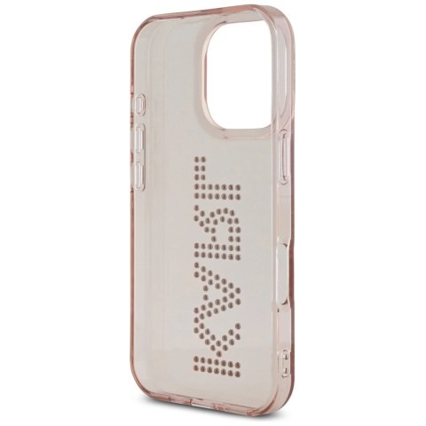 Etui Karl Lagerfeld IML Rhinestones Logo na iPhone 16 Pro - różowe