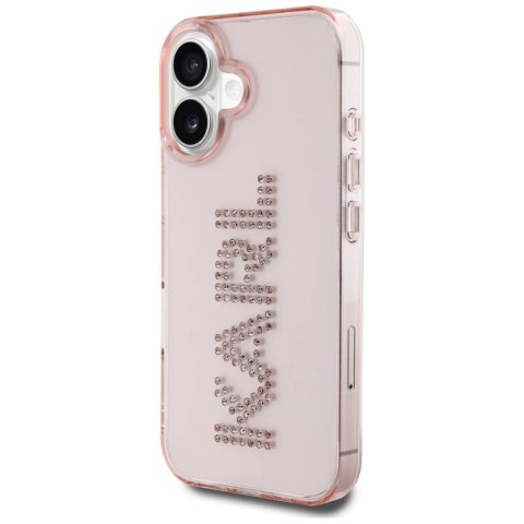 Etui Karl Lagerfeld IML Rhinestones Logo na iPhone 16 - różowe