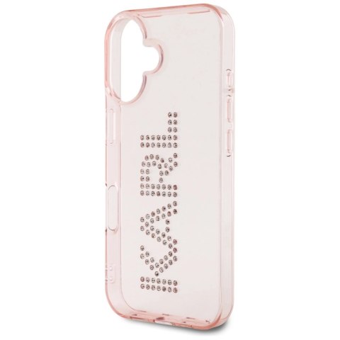 Etui Karl Lagerfeld IML Rhinestones Logo na iPhone 16 - różowe