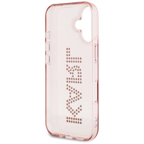 Etui Karl Lagerfeld IML Rhinestones Logo na iPhone 16 - różowe
