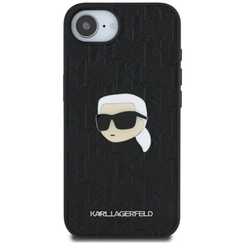 Etui Karl Lagerfeld Monogram Karl Head Pin na iPhone 16e - czarne