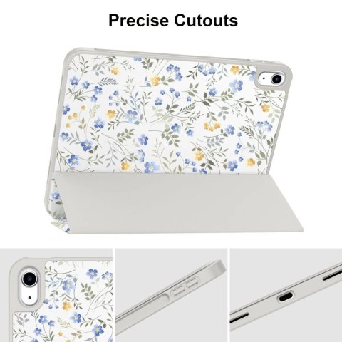 Etui Tech-Protect SC Pen na iPad 10.9" 2022 (10 gen.) / 11" 2025 (11 gen.) - stokrotki z liśćmi