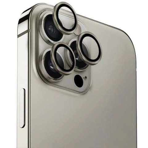 Szkło ochronne UNIQ Optix Aluminium Camera Lens Protector iPhone 16 Pro / 16 Pro Max z aplikatorem - tytanowe