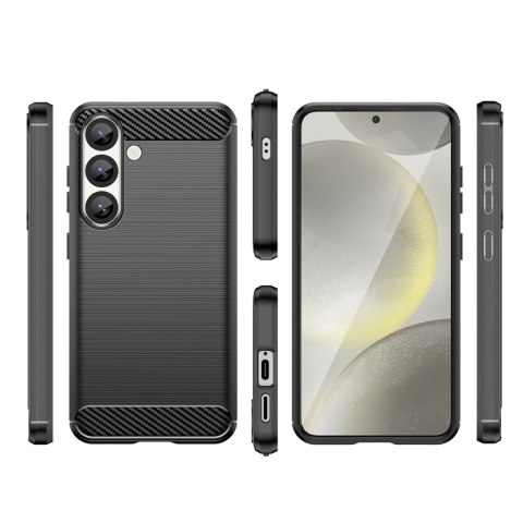 Etui Carbon Case elastyczne silikonowe na Xiaomi 15 - czarne