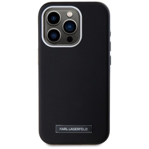 Etui Karl Lagerfeld FW Metal Plate MagSafe na iPhone 15 Pro Max - czarne