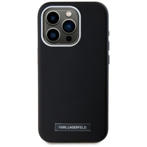 Etui Karl Lagerfeld FW Metal Plate MagSafe na iPhone 15 Pro - czarne
