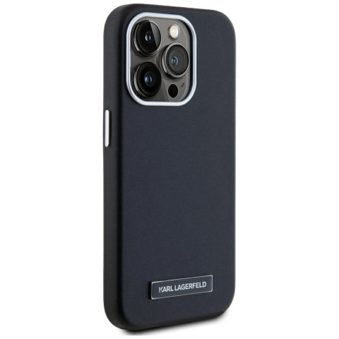 Etui Karl Lagerfeld FW Metal Plate MagSafe na iPhone 15 Pro - czarne