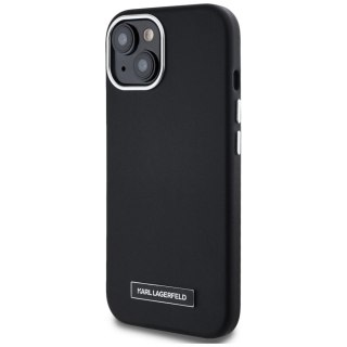 Etui Karl Lagerfeld FW Metal Plate MagSafe na iPhone 15 - czarne