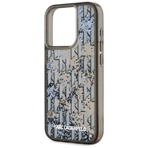 Etui Karl Lagerfeld Liquide Glitter Monogram Gradient na iPhone 15 Pro Max - czarne