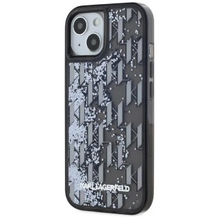 Etui Karl Lagerfeld Liquide Glitter Monogram Gradient na iPhone 15 - czarne