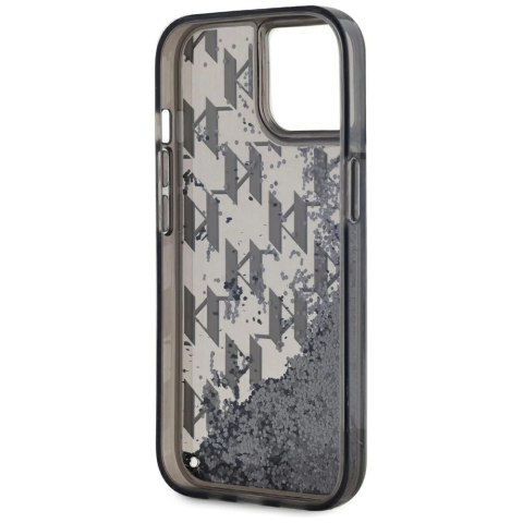 Etui Karl Lagerfeld Liquide Glitter Monogram Gradient na iPhone 15 - czarne