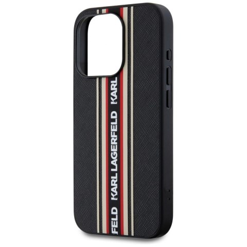 Etui Karl Lagerfeld Saffiano Athleisure Stripes Cord na iPhone 15 Pro Max - czerwone
