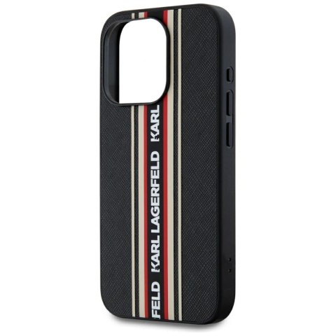Etui Karl Lagerfeld Saffiano Athleisure Stripes Cord na iPhone 15 Pro - czerwone