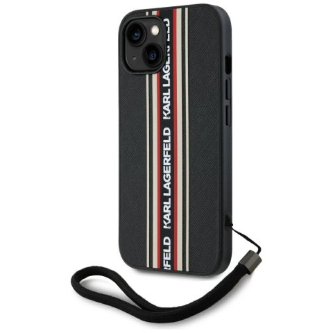 Etui Karl Lagerfeld Saffiano Athleisure Stripes Cord na iPhone 15 - czerwone