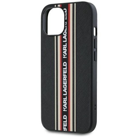 Etui Karl Lagerfeld Saffiano Athleisure Stripes Cord na iPhone 15 - czerwone