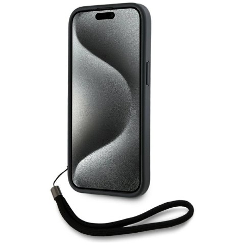 Etui Karl Lagerfeld Saffiano Athleisure Stripes Cord na iPhone 15 - różowe