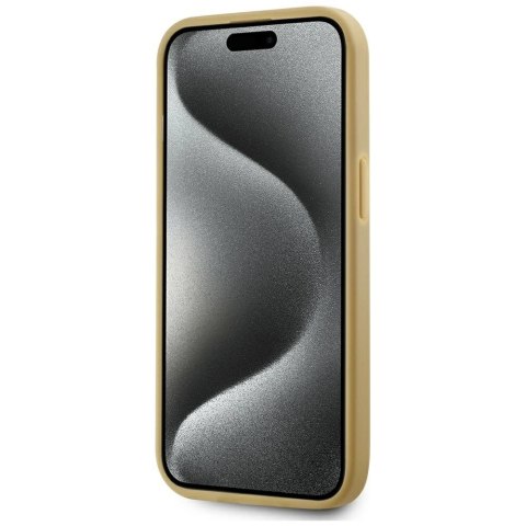 Etui Karl Lagerfeld Wrinkled Metal Signature na iPhone 15 - złote