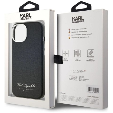 Etui Karl Lagerfeld hotel RSG na iPhone 15 - czarne