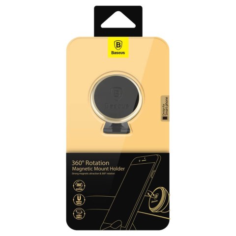 Baseus uchwyt samochodowy 360 magnetyczny złoty Baseus uchwyt samochodowy 360 magnetyczny złoty