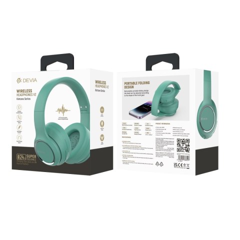 Devia słuchawki Bluetooth nauszne Kintone jasno zielone Devia słuchawki Bluetooth nauszne Kintone jasno zielone