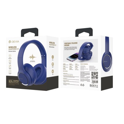 Devia słuchawki Bluetooth nauszne Kintone niebieskie Devia słuchawki Bluetooth nauszne Kintone niebieskie