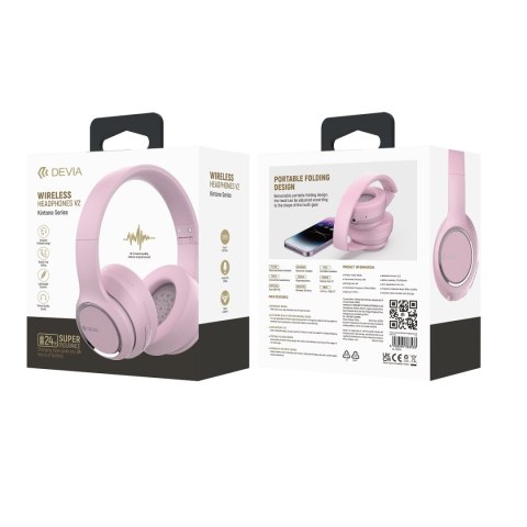 Devia słuchawki Bluetooth nauszne Kintone różowe Devia słuchawki Bluetooth nauszne Kintone różowe