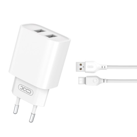 XO ładowarka sieciowa CE02C 2x USB 2,1A biała + kabel USB-C XO ładowarka sieciowa CE02C 2x USB 2,1A biała + kabel USB-C