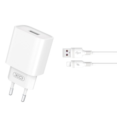 XO ładowarka sieciowa CE02D QC 3.0 18W 1x USB biała + kabel Lightning XO ładowarka sieciowa CE02D QC 3.0 18W 1x USB biała + kabel Lightning