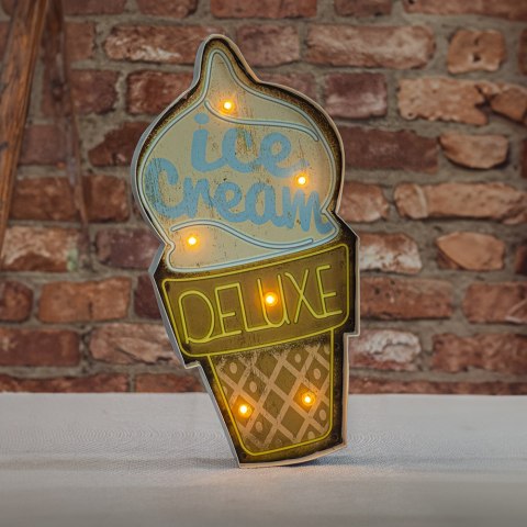 Znak Metalowy RETRO LED Ice Cream Forever Light Znak Metalowy RETRO LED Ice Cream Forever Light