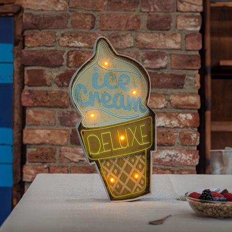 Znak Metalowy RETRO LED Ice Cream Forever Light Znak Metalowy RETRO LED Ice Cream Forever Light