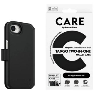 Etui CARE by PanzerGlass Feature Tango 2w1 Wallet na iPhone 16e - czarne