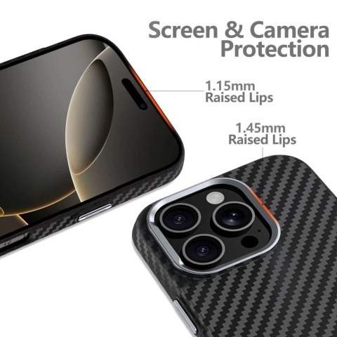 Etui Tech-Protect Ion Carbon MagSafe na iPhone 16 Pro Max - czarno-szare