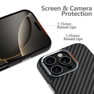 Etui Tech-Protect Ion Carbon MagSafe na iPhone 16 Pro - czarno-szare