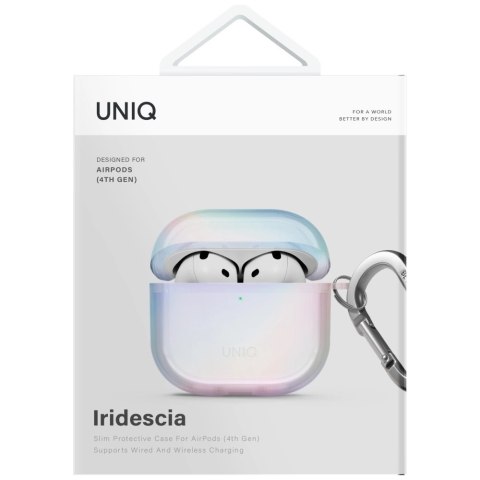 Etui UNIQ Iridescia na AirPods 4 Hang Case - holo biał