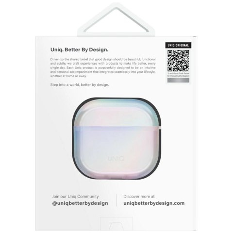 Etui UNIQ Iridescia na AirPods 4 Hang Case - holo biał