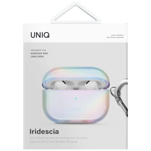 Etui UNIQ Iridescia na AirPods Pro 2 Hang Case - holo białe