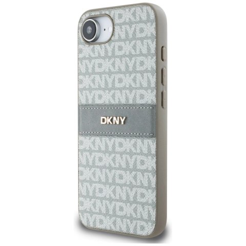Etui DKNY Repeat Texture Pattern with Tonal Stripe na iPhone 16e - beżowe