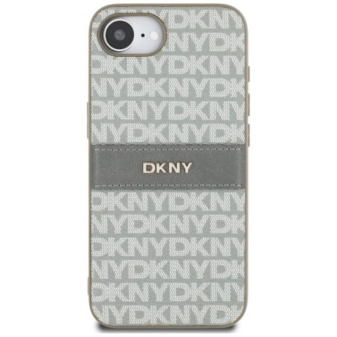 Etui DKNY Repeat Texture Pattern with Tonal Stripe na iPhone 16e - beżowe