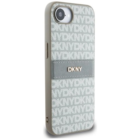 Etui DKNY Repeat Texture Pattern with Tonal Stripe na iPhone 16e - beżowe