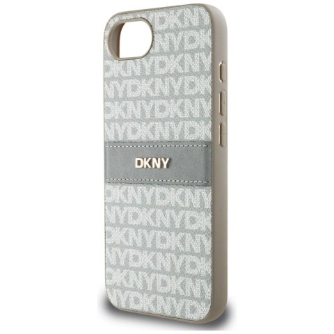 Etui DKNY Repeat Texture Pattern with Tonal Stripe na iPhone 16e - beżowe
