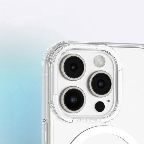 Etui silikonowe AMAZINGTHING Minimal Mag Case z pierścieniem magnetycznym do iPhone 16 Pro - przezroczyste