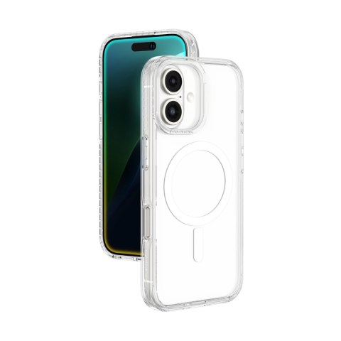 Etui silikonowe AMAZINGTHING Titan Pro Mag Case z pierścieniem magnetycznym do iPhone 16 Plus - przezroczyste