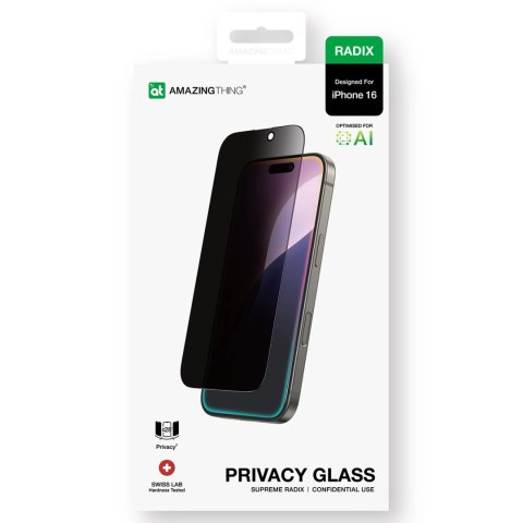 Szkło hartowane AMAZINGTHING Radix Privacy Glass prywatyzujące do iPhone 16
