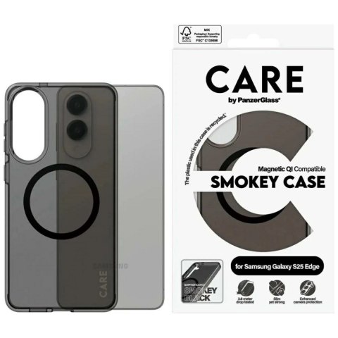 Etui CARE by PanzerGlass Flagship Urban Combat Black QI na Samsung Galaxy S25 Edge - półprzezroczyste