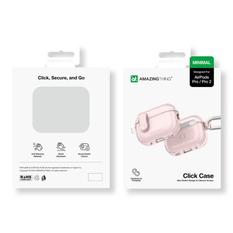 Etui silikonowe AMAZINGTHING Minimal Case do AirPods Pro 2 - różowe