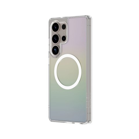 Etui silikonowe AMAZINGTHING Minimal Mag Case z pierścieniem magnetycznym do Samsung Galaxy S25 Ultra - opalizujące