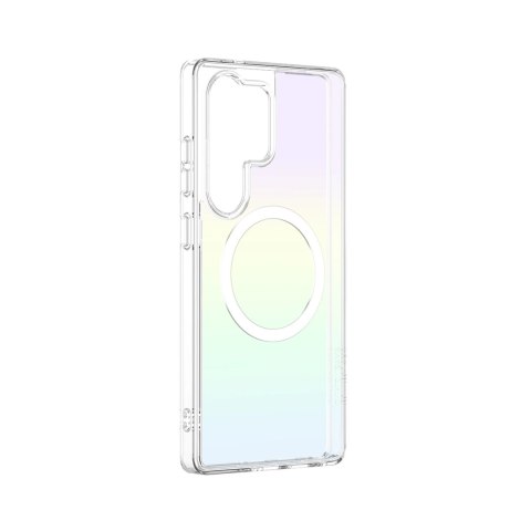 Etui silikonowe AMAZINGTHING Minimal Mag Case z pierścieniem magnetycznym do Samsung Galaxy S25 Ultra - opalizujące